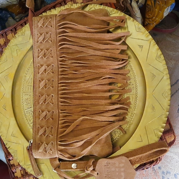 Genuine leather/suede clutch bag - Picture 1 of 1